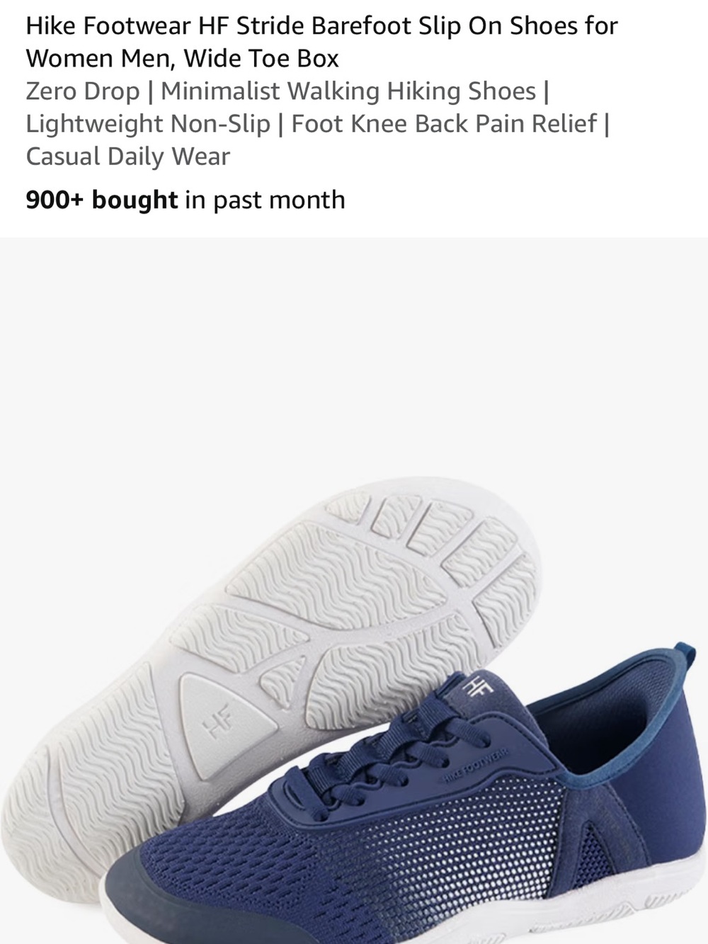 Hike Stride Women's Barefoot Slip-On Athletic Shoes - Navy